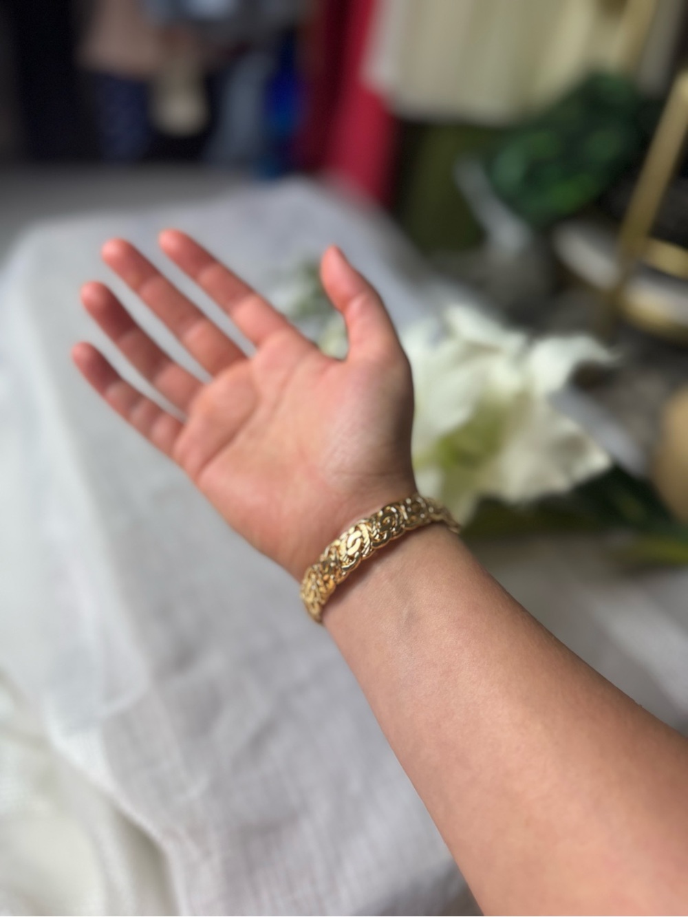 Vintage OTC 18KT Italian Gold Plated Women's Linked Chain Bracelet Toggle Clasp - Picture 8 of 16